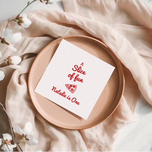 Pizza 1. Hand gezeichnete Scheibe Spaß Geburtstag Serviette