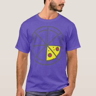 Pizza 2 Slices Cheese Pepperoni Funny Geometric T-Shirt