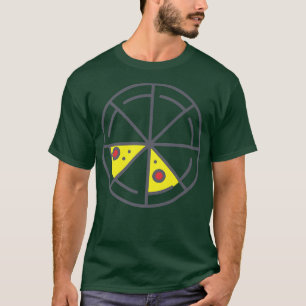 Pizza 2 Slices Cheese Pepperoni Funny Geometric T-Shirt