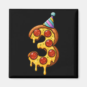 Pizza 3. Geburtstag 3 Jahre alt Party Hut Jungen Magnet