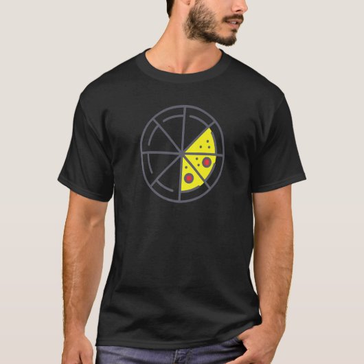 Pizza 3 Slices Cheese Pepperoni Funny Geometric Fo T-Shirt (Vorderseite)