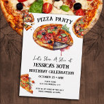 Pizza 40. Geburtstags-Party Einladung<br><div class="desc">Aquarellpizza-Party Einladungen. Alle Texte sind individuell einstellbar und lassen sich für Ihr eigenes Party leicht ändern. Adult Geburtstagsparty Einladungen,  druckbare Download-Einladungen,  lässige moderne,  einfache Erwachsener-Party-Ideen.</div>