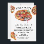 Pizza 40. Geburtstagsfeier Party Einladung<br><div class="desc">Aquarellpizza-Party Einladungen. Alle Texte sind individuell einstellbar und lassen sich für Ihr eigenes Party leicht ändern. Adult Geburtstagsparty Einladungen,  druckbare Download-Einladungen,  lässige moderne,  einfache Erwachsener-Party-Ideen.</div>