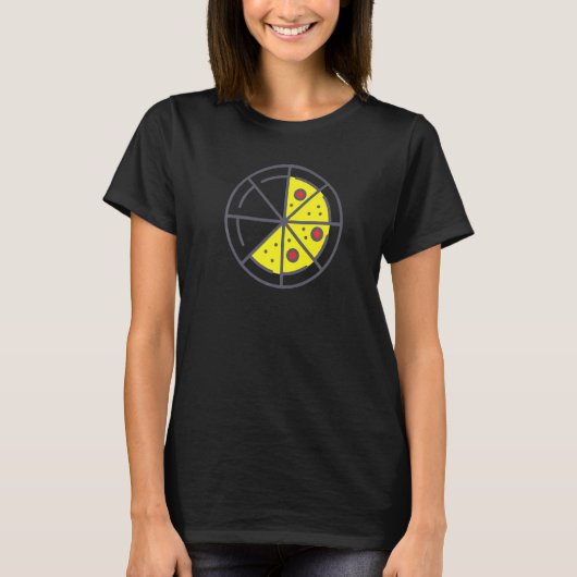Pizza 5 Slices Cheese Pepperoni Funny Geometric Fo T-Shirt (Vorderseite)