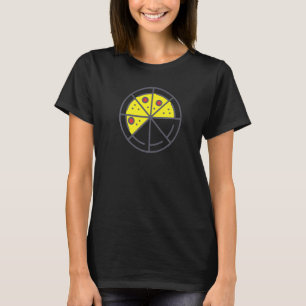 Pizza 5 Slices Cheese Pepperoni Funny Geometric T-Shirt