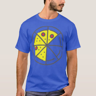 Pizza 5 Slices Cheese Pepperoni Funny Geometric T-Shirt