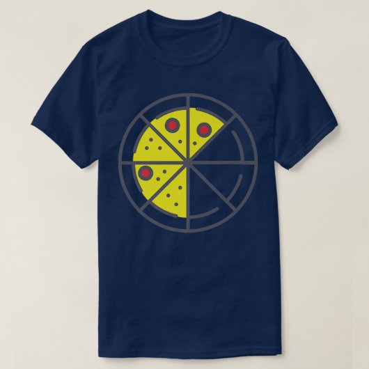 Pizza 5 Slices Cheese Pepperoni Funny Geometric T-Shirt (Design vorne)