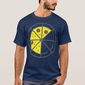 Pizza 5 Slices Cheese Pepperoni Funny Geometric T-Shirt
