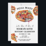 Pizza 60. Geburtstagsparty Einladung<br><div class="desc">Aquarellpizza-Party Einladungen. Alle Texte sind individuell einstellbar und lassen sich für Ihr eigenes Party leicht ändern. Adult Geburtstagsparty Einladungen,  druckbare Download-Einladungen,  lässige moderne,  einfache Erwachsener-Party-Ideen.</div>
