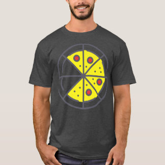 Pizza 6 Slices Cheese Pepperoni Funny Geometric Fo T-Shirt