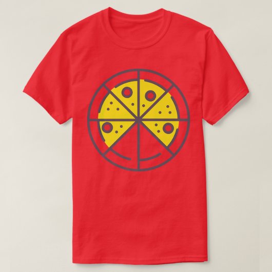 Pizza 6 Slices Cheese Pepperoni Funny Geometric T-Shirt (Design vorne)