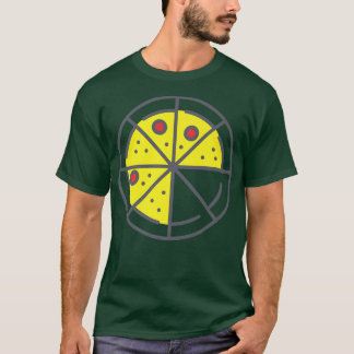 Pizza 6 Slices Cheese Pepperoni Funny Geometric T-Shirt