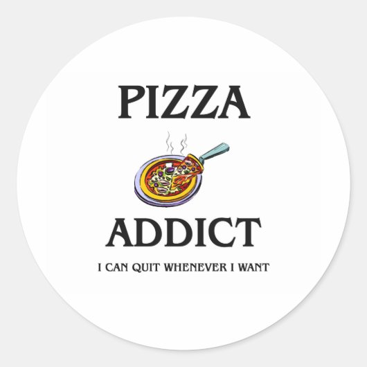 Pizza Addict Runder Aufkleber (Vorderseite)