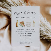 Pizza and Brews and Diapers Too Baby Shower Einladung