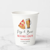 Pizza and Brews Before I Do's Couples Shower Pappbecher (Rückseite)