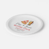 Pizza and Brews Before I Do's Couples Shower Pappteller (Schrägansicht)