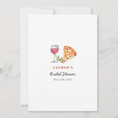 Pizza and Wine Brautparty Trivia games Einladung (Rückseite)