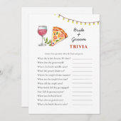 Pizza and Wine Brautparty Trivia games Einladung (Vorne/Hinten)