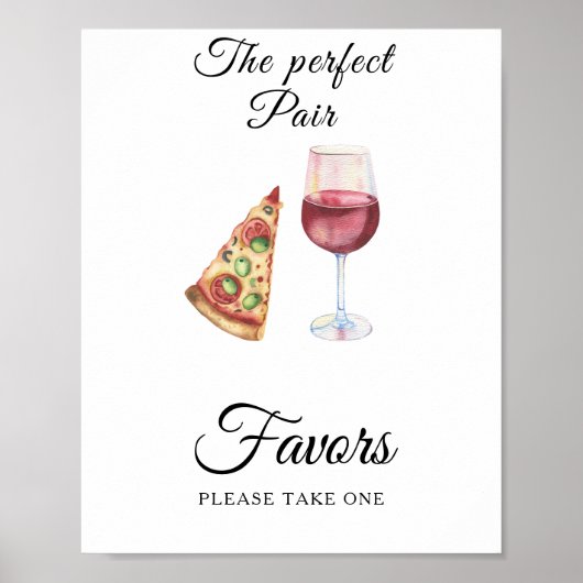 pizza and wine bridal shower Favors Poster (Vorne)