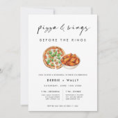 Pizza and Wings Before Rings Probe Dinner Einladung (Vorderseite)