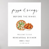 Pizza and Wings Before Rings Probe Dinner Poster (Vorne)