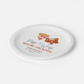 Pizza and Wings Before The Rings Couples Shower Pappteller (Schrägansicht)