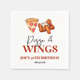 Pizza and Wings Birthday Party Serviette