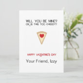 Pizza Anpassbare Valentine Feiertagskarte (Stehend Vorderseite)