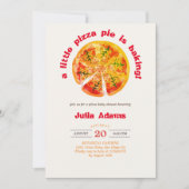 Pizza Apfelkuchen Käsehotel Babydusche in Einladung (Vorderseite)