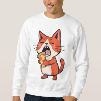 Pizza Attack Cat - Orange Kitty Sweatshirt