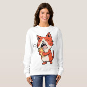 Pizza Attack Cat - Orange Kitty Sweatshirt (Vorne ganz)