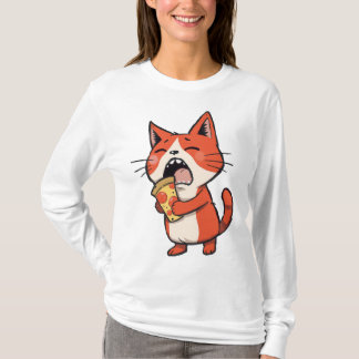 Pizza Attack Cat - Orange Kitty T-Shirt