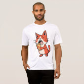 Pizza Attack Cat - Orange Kitty T-Shirt (Vorne ganz)