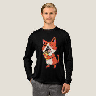 Pizza Attack Cat - Orange Kitty Tri-Blend Shirt