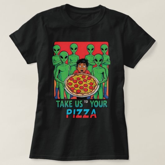 Pizza Außerirdischen blass Womens T-Shirt (Design vorne)
