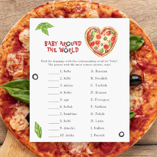 Pizza Baby Dusche - Baby auf der ganzen Welt