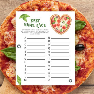 Pizza baby Dusche - Baby name race game