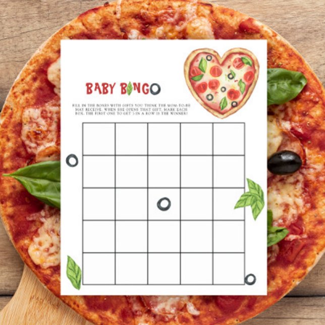 Pizza Baby Dusche Bingo Spiel (Von Creator hochgeladen)