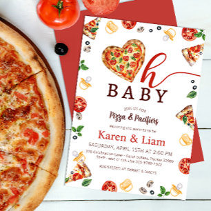 Pizza Baby Dusche Einladung   Oh Baby Theme