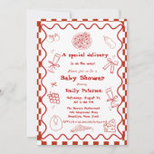 Pizza Baby Dusche Party Einladung (Vorderseite)