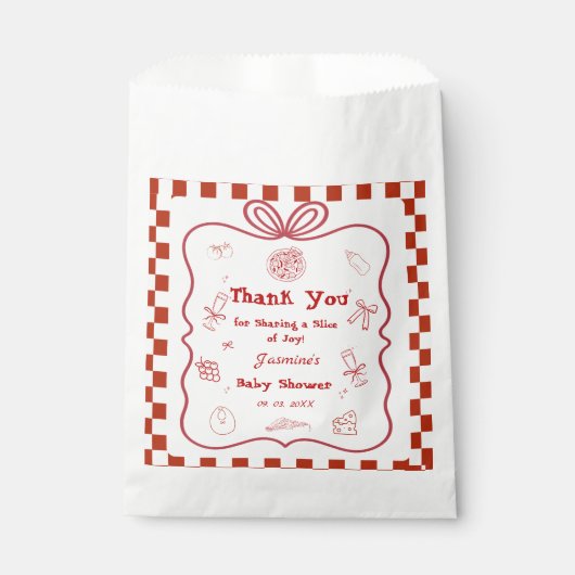 Pizza Baby Dusche Party Geschenktütchen (Vorderseite)