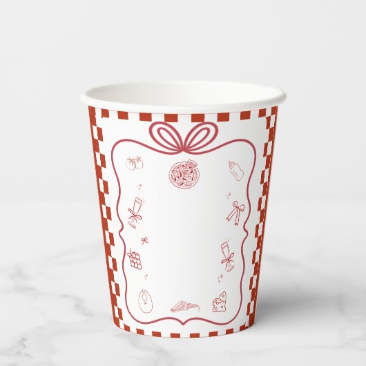 Pizza Baby Dusche Party Pappbecher (Rückseite)