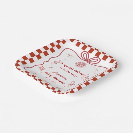 Pizza Baby Dusche Party Pappteller (Gewinkelt)