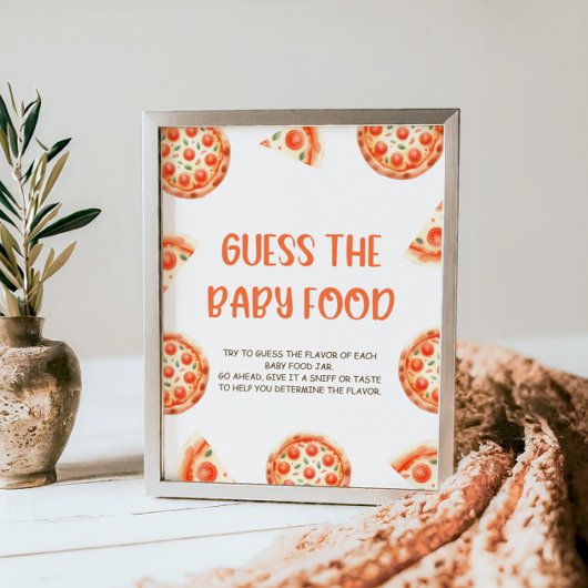 Pizza Baby Dusche Raten Sie das Baby Food Schild