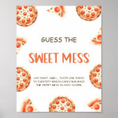 Pizza Baby Dusche Raten Sie das süße Mess Schild (Vorne)