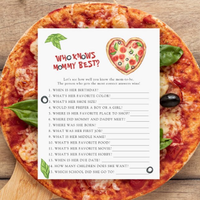 Pizza Baby Dusche - Wer kennt Mama am besten (Von Creator hochgeladen)