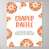 Pizza Baby Dusche Windeln Raffle Schild (Vorne)