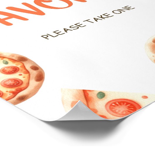 Pizza Baby Duschfavoriten Schild, Slice Slice Baby Poster (Ecke)