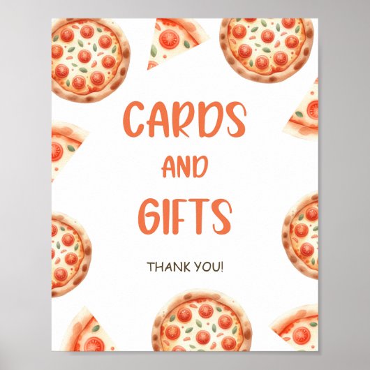 Pizza Baby Duschkarten und Geschenke Unterschrift Poster (Vorne)