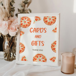 Pizza Baby Duschkarten und Geschenke Unterschrift Poster